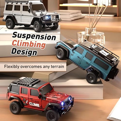 1:43 Scale RC Crawler, HB-R43 Mini 4WD Off-Road RC Car for Adults Hobby Gifts Toys (Black) - color: Black