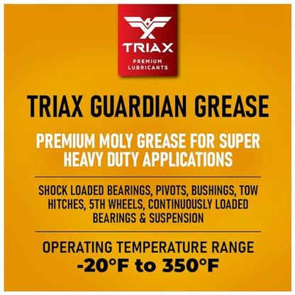 TRIAX Guardian Heavy Duty Grease with Moly, True Multi Purpose, Wheel Bearings, Shock Loaded Components, Extremely Tacky, Zero Separation (10 Pack - 14 Ounce Tubes) - size: Pack of 1 - 14 Ounce Tube