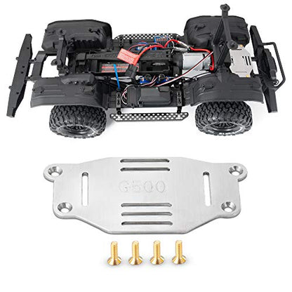 RC Car Battery Plate, Aluminum Mounting Board with Strap Tie Compatible with TRX-4 1/10 RC Car Crawler Battery Tray Mounting Plate Bracket Expansion Board (Silver)