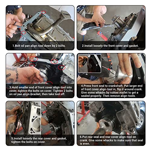 3mirrors LS Alignment Tool, Oil Diverter Barbell Front and Rear Cover Billet Alignment Tool & Oil Pan Alignment Tool Fits for GM LS Engines LS1 LS2 LS3 LS4 LS6 LS7 LS9 LSA L99 LS9 4 4.8 5.3 5.7 6.0