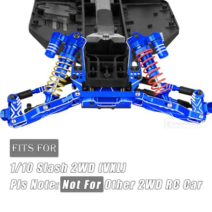 RC Upgrades Part for 1/10 Slash 2WD,Driveshafts,Shock Absorbers &Suspension Arms &Turnbuckles Links&Caster Blocks &Steering Block &Stub Axle Carriers &Shock Towers &Bulkhead,Navy Blue - color: Navy Blue(2wd)