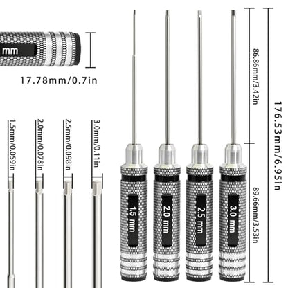 Hex Driver Set 1.5/2.0/2.5/3.0mm, RC Screwdriver Kit | Alloy Steel Bits & Magnetic Tips, Quick-Change Allen Wrench, RC Car Tool for RC Cars, Drones, Robots and Mini Crawlers - color: Black-2