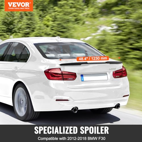 VEVOR GT Wing Car Spoiler, 48.4 inch Spoiler, Compatible with 2012-2018 BMW F30, High Strength ABS Material, Baking Paint, Car Rear Spoiler Wing, Racing Spoilers for Cars, Glossy Black - size: 48.4 Inch, style: ABS