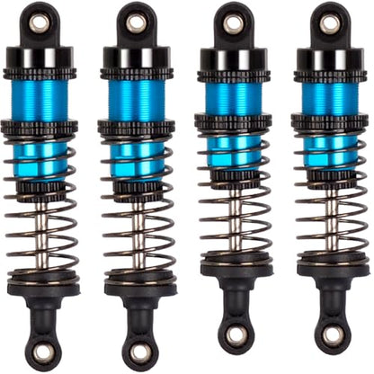 Oiled Shocks Upgraded 66mm/72mm Aluminum Oil Shock Absorber Set for 1/12 1/14 1/16 RC Cars - Compatible with WLtoys 144001, 124019, MJX 16208, HBX & More - color: Bz-black-blue