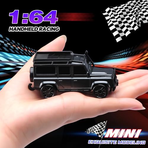 1/64 Scale Desktop Drift RC Car,Mini RC Sports Car 2.4Ghz with Gyro Mini Drift Racing Remote Contrl Cars Model Toys Hobby Gift for Adults and Kid Children's (SUV-Black) - color: Suv-black