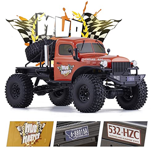 BEEZRC RocHobby 1/10 Atlas RC Crawler, 4WD with Lighting, 2.4GHz RC Rock Truck, Off Road Hobby Grade, Remote Control Car for Adults, Need to Complete with Battery (Red) - color: Orange