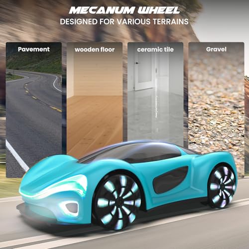 SIMREX Gesture Sensing Remote Control Car with Charging Dock - 360° Rotate Drift RC Stunt Car Toy, 40 Min Playtime, Dual Control, Spray Mist & LED Lights, Birthday Gift for Kids Boys Girls（Blue） - color: Blue