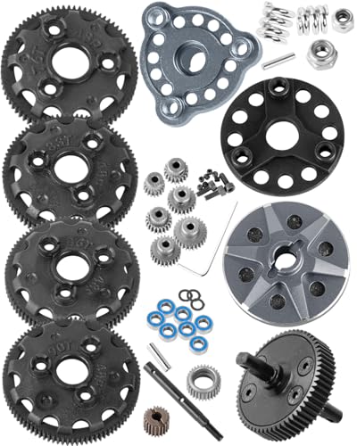 RC Upgrades Part for 1/10 Slash/Rustler/Stampede/Bandit 2WD VXL,48P 76T 83T 86T 90T Spur Gear &Transmission Gear &Slipper Clutch &Pressure Plate &Slipper Rebuild Kit,Titanium - color: Titanium(for 2wd)