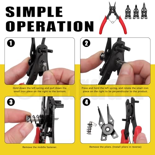 312Pcs 21 Sizes C-clip External Retaining Rings Snap Rings Assortment Set(M4-M28) with 10 Sizes E-Clip Retaining Rings Assortment Set(1.5mm-10mm), 4 in 1 Snap Ring Pliers and Tweezer