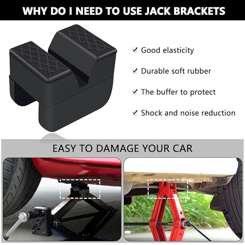2 Ton Car Jack Stand Pads,Slotted Rubber Pinch Weld Jack Adapter for Protecting Chassis,Universal Car Accessories Cars Jack Pad for Most Truck,SUV,RV,Van (4PCS)