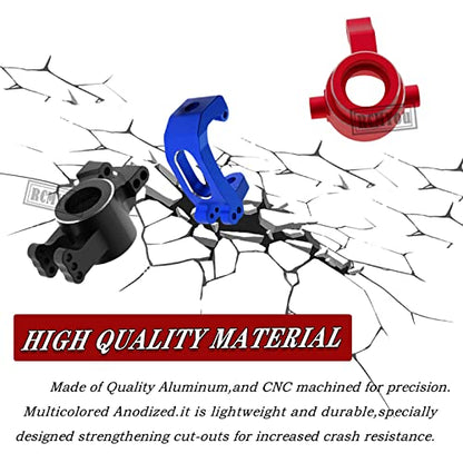 RC Alloy Caster Block & Steering Blocks & Rear Stub Axle Carriers Upgrades Part for 1/8 Sledge 4WD, Hops up for Sledge 4WD Monster Truck #95076-4,Replace #9537,#9532,#9552,Red - color: Red