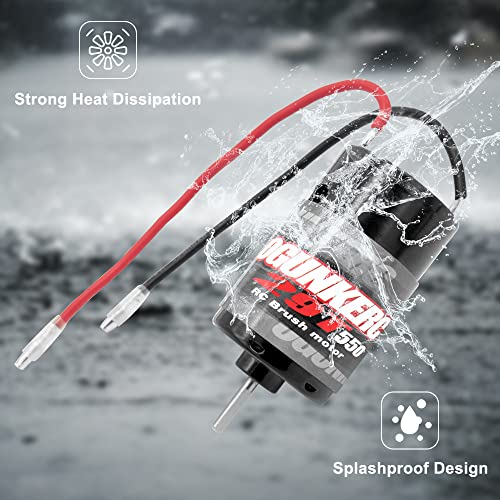 OGRC Motor 550 29T Brushed RC Motor 1/10 RC Crawler Motor for TRX4 SCX10 | 3-Slot 10500 Max RPM RC Car Motor for 1/10 TRAXXAS Redcat Axial RC4WD D90 and 1/6 Jeep Willys 1941 MB Military Truck - size: 29T