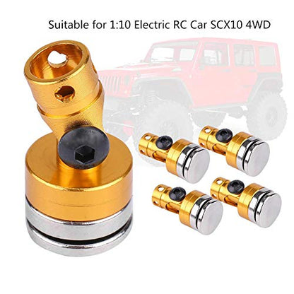 Drfeify 4PCS RC Aluminum Alloy Magnetic Body Post Mount Accessory Fit for SCX10 4WD 1:10 RC Car Model (Yellow)