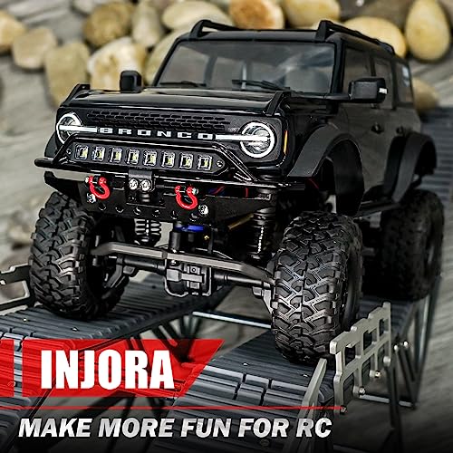 INJORA CNC Aluminum Front Rear Bumper for 1/18 TRX4M Bronco (4M-43) - size: Front&Rear