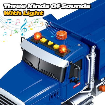 Bstoyder Kids Toys for 3 4 5 6 7 8 Years Old Boys, Large Dump Truck Toy with Lights, Sounds, Blue Toddler Friction Powered Truck Vehicle Toy for Boys Girls Birthday Gifts - style: Dump Truck