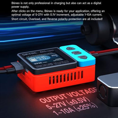 GoolRC B6neo Smart Charger Lipo Battery Charger, DC 200W PD 80W Battery Balance Charger Discharger for 1-6s LiPo/Life/LiIon/LiHV Battery, 1-15s NiMH/NiCd Batteries (Black) - color: Black