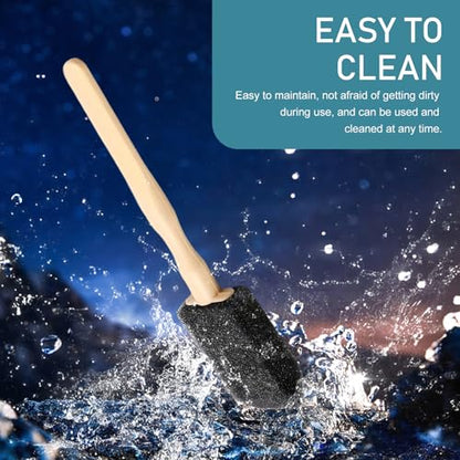 10 PCS Car A/C Vent Cleaning Brushes, 5.51" x 0.98" Sponge Duster with Handle, Scratch-Resistant Car Cleaning Brush, Universal Exterior and Interior Detail Cleaning Tool for Cars (Black)
