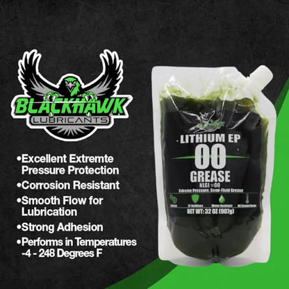 Lithium EP00 Grease, 32 oz EZ Squeeze Pouch (2 pk) | Used for Disc Mowers, Gear Boxes, Auger and Mixer Drives, Cutter Bars, and more, Made in USA - size: EP00 (2)