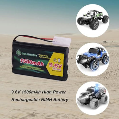 9.6V 1500mAH Ni-MH Battery Pack Replacement for RC Car, Robots and OTC Genisys 239180 & EVO Scanner +USB Charger (1 Pack)