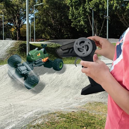 LEXiBOOK, Crosslander Dino RC Car, RC59D | Gyroscope, Stunts, Light effects, Rechargeable - style: Crosslander Dino