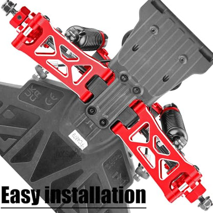 RC Suspension Arms Upgrades Parts for 1/16 Mojave Grom 223S DSC 4X4 RTR,1/16 Mojave Grom 4X4 RTR,Aluminum Front Rear Suspension A Arms Set Hops Up,Replace ARA330839+ARA330840,Red - color: Red(suspension Arms)