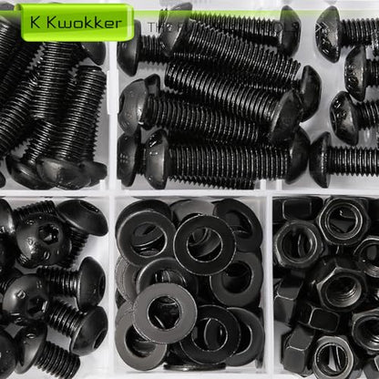 180PCS M5 Nuts and Bolts Assortment Kit 8mm-25mm, Upgraded Zinc Plated Metric Button Head Hex Socket Cap Machine Screws 10.9 Alloy Steel M5 Screw Assortment, 6 Lengths Bolts and Nuts Kit - size: C.M5