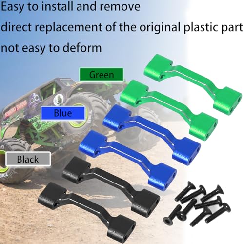 Cross Brace Lower Metal Aluminum for Losi 1/18 Mini LMT 4X4 Brushed Monster Truck，Replacement for LOS211047 Upgrade Parts Cross Brace Set for Losi - LOS01026 1/18 Mini LMT Monster (Green Anodized)