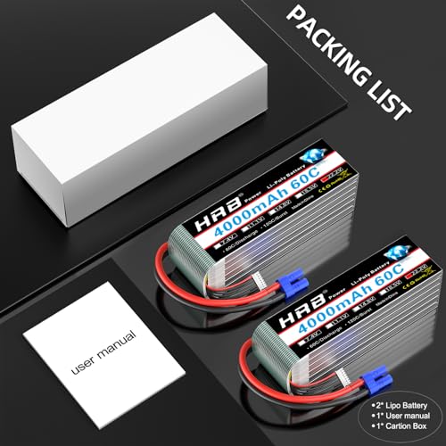 HRB 2PCS 6S Lipo Battery EC5 22.2V 4000mAh 60C Compatible with RC Plane