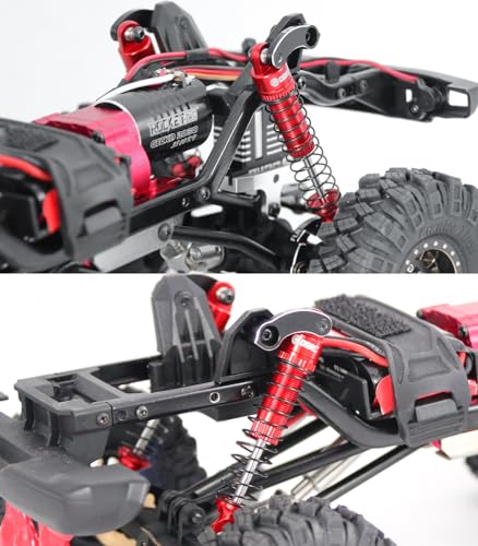 OGRC 60mm Long Travel RC Shock Absorber Oil Damper for TRX4M 1/18 RC Car | Oil-filled, Aluminum, for Traxxas TRX4M Upgrade Parts, Red - color: Red