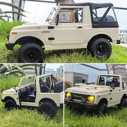 ARRIS WPL C74-1 Jimny JA11 1/10 RC Rock Crawler 4WD RTR Truck | Realistic Jimny Body, LED Lights, Full Proportional Control, Trail Adventure Ready - color: Wpl C74-1 White