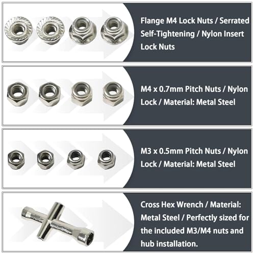 Aluminum 12mm Hex Wheel Hub 4Pcs w/Axle Pin M4 Flange Lock Nut Standard M3 M4 Nut 6mm Thickness Wheel Drive Adapter for 1/10 Traxxas HSP Redcat Rc4wd Tamiya Axial SCX10 WLtoy RC Car(25Pcs) - color: Sky Blue, size: 6.0 Sky Blue