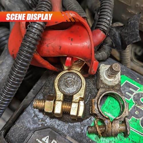 Car Battery Terminal Connector, Battery Terminal Clamps Negative and Positive, Pure Copper Quick Release Cable End Top Post Clip, Battery Terminal Assortment Kit for Car Truck RV Boat (Conical Mouth) - size: Conical Mouth