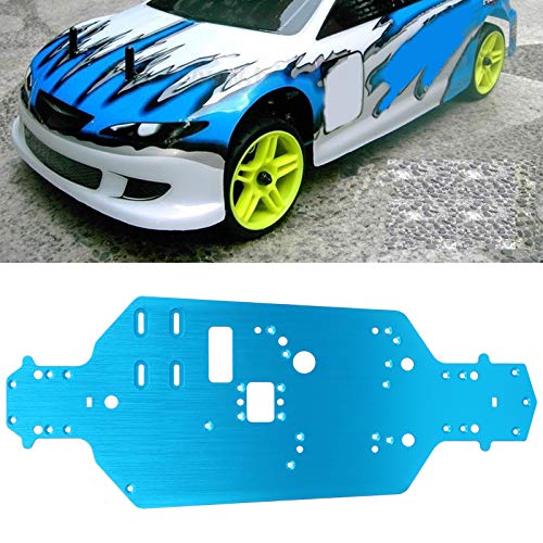 Aluminum Alloy Chassis Bottom Plate Replacement Upgrade Parts for HSP 94122 1/10 RC Car (Blue) - color: Blue