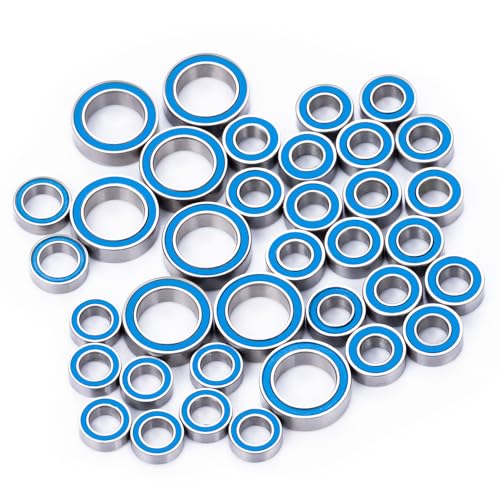 MORLORDY 36Pcs RC Complete Sealed Bearings Kit Wheel Hubs Kit for 1/16 Mini Slash E-Revo Rally RC Truck Upgrade Parts
