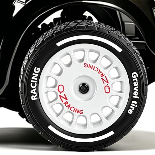 12mm Hex RC Drift Wheels and Rally Tires, 60mm OD, White | Compatible with Arrma Mojave Grom, Tamiya, MJX, Traxxas, 1/14 1/16 1/18 RC Cars, 2.36in OD Rally Drift Tires and Wheels Set - color: White