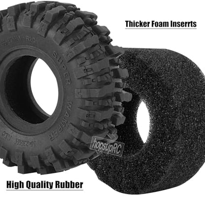 RC 1.0" Plastic Wheel hub and Tire for 1/18 TRX4M 1/24 Axial SCX24 FCX24 Scale RC Crawler Car.Crawler Tires Wheels,4PCS.(Black-C)