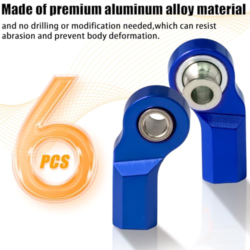 6PCS M3 Tie Rod End Joint Bend Ball Head Holder Linkage Aluminum 4.8mm Ball Cup Compatible with 1/10 Axial SCX10, Traxxas TRX-4, Tamiya CC01, Redcat Gen7, HSP RC Crawler/Trucks (Blue) - color: Blue
