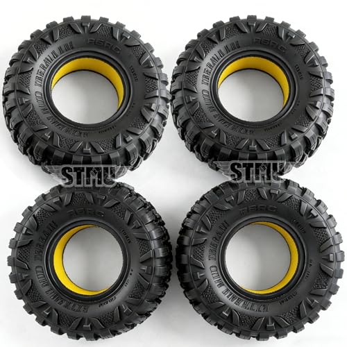 STMU 2.2'' Rock Crawler Tires OD 4.72'' With Super Soft Foam Iiner For 1/10 Rock Crawler Car Traxxas TRX4 RC4WD D90 Axial SCX10 II TF2 Gen8 Tamiya CC01 (Tires)