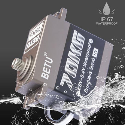 70KG Servo Motor High Torque Metal Gear for 1/5 1/6 1/8 1/10 RC Car | Waterpoof, Standard Size, Quiet, Great digital Servo for RC Robot Boat - style: 180-Grey