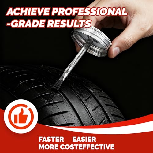 Vulcanizing Rubber Cement, 4.4 Oz Tire Rubber Adhesive | Car Tire Repair Cement with Brush, Waterproof & Heat-Resistant, Tire Glue for Car, Motorcycle, Bike, Truck, Tractor