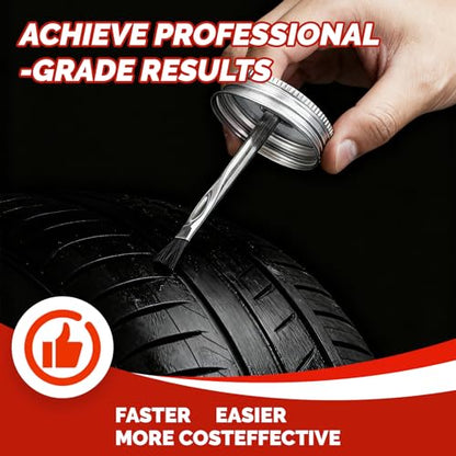 Vulcanizing Rubber Cement, 4.4 Oz Tire Rubber Adhesive | Car Tire Repair Cement with Brush, Waterproof & Heat-Resistant, Tire Glue for Car, Motorcycle, Bike, Truck, Tractor