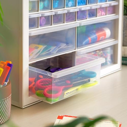 IRIS USA 36-Drawer Storage Cabinet, Bead Craft Supplies, Made in USA, White | Wall mountable, Stackable, Hardware, Electronics, Teacher Toolbox, Small Parts - color: White, size: 36 Drawer