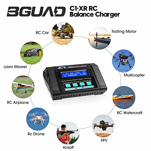 100W 10A AC/DC 1-6S Lipo Battery Charger Discharger Smart Balance Lipo Charger for LiPo LiHV Life NiMH NiCd Pb for Hobby RC Car Boat Drone FPV Racing Airplane Helicopter Airsoft