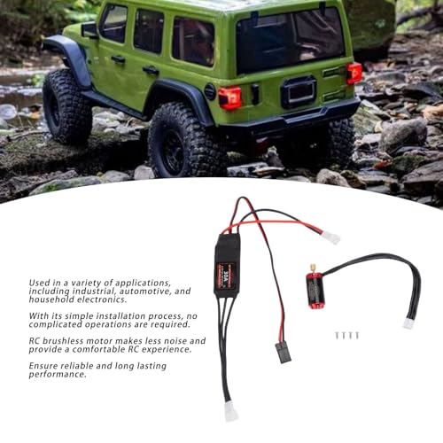 4000KV Brushless Motor ESC Set, RC Car Brushless Outrunner Motor with 30A Electronic Speed Controller, for SCX24 1/24 RC Crawler Truck