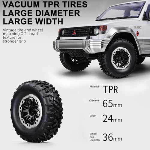 LDRC 1/14 RTR Remote Control Crawler LD1297S 4x4 RC Off Road Car 2Speed Gearbox Metal Gears 380 Brushed Motor 2.4G RC 17G Steering Servo for Adult Hobby (White)