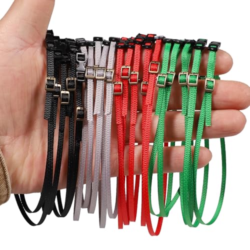 5 Pack RC Crawler Roof Rack Tie Down Straps with Buckles, 300mm, for 1/10 1/18 1/24 Scale Models Compatible with SCX24 TRX4M TRX4 TRX6 SCX10 (Black) - color: Black