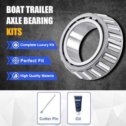 XiKe 4 Sets Boat Trailer Wheel Bearings 25580/25520 & 02475/02420 | Trailer Hub Kit Fits for 8,000 lb Axles, Includes 21333TB/10-10 Seal, 22333TB/ 10-36 Seal - size: 25580/20 ＆ 02475/20 + Seal ID 2.125'' ＆ 2.250'', style: Pack 4 Set