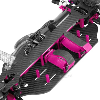 Carbon Fibre Chassis Upgrades Part for 1/10 Slash 4X4 VXL,RC Chassis Protect Armor Skid Plate Guard Hops Up,Replace #TRA6808,Pink - color: Pink - (Carbon Fibre Chassis)