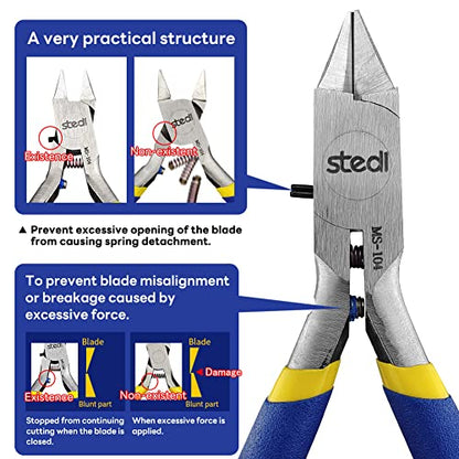 stedi 4.7-inch Model Nipper, with Ultra-thin Single-edge and Blade Case Plastic Model Tools for Gundam Repairing Plastic Model and Fixing，Blue | Sprue Cutter for Gundam Repairing Plastic Model and Fixing, Blue - style: Single-edged (Blue_for Beginners)
