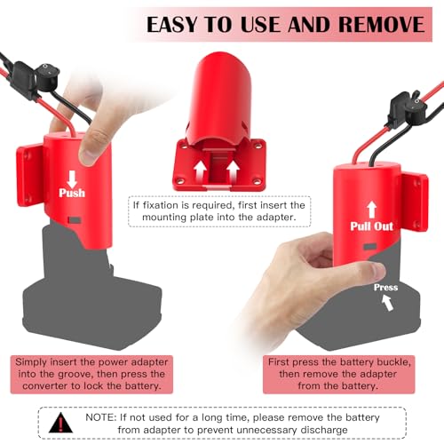 2 Packs 12V Adapter for Power Wheel Adapter Compatible with Milwaukee M12 Battery, Power Conversion Kit for Power Tool, DIY RC Toy Car, Battery Connector with Switch, Fuse, 12AWG Wire, Wire Terminal - size: 2 Packs